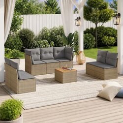 8-Piece Beige Patio Sofa Set with Easy Care Features