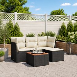 Relax in Style with the 5-Piece Black Outdoor Sofa Set