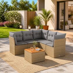 Friendly 6-Piece Outdoor Sofa Set in Beige – Perfect for You