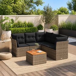 Your Perfect Outdoor Companion: 6-Piece Grey Garden Sofa Set