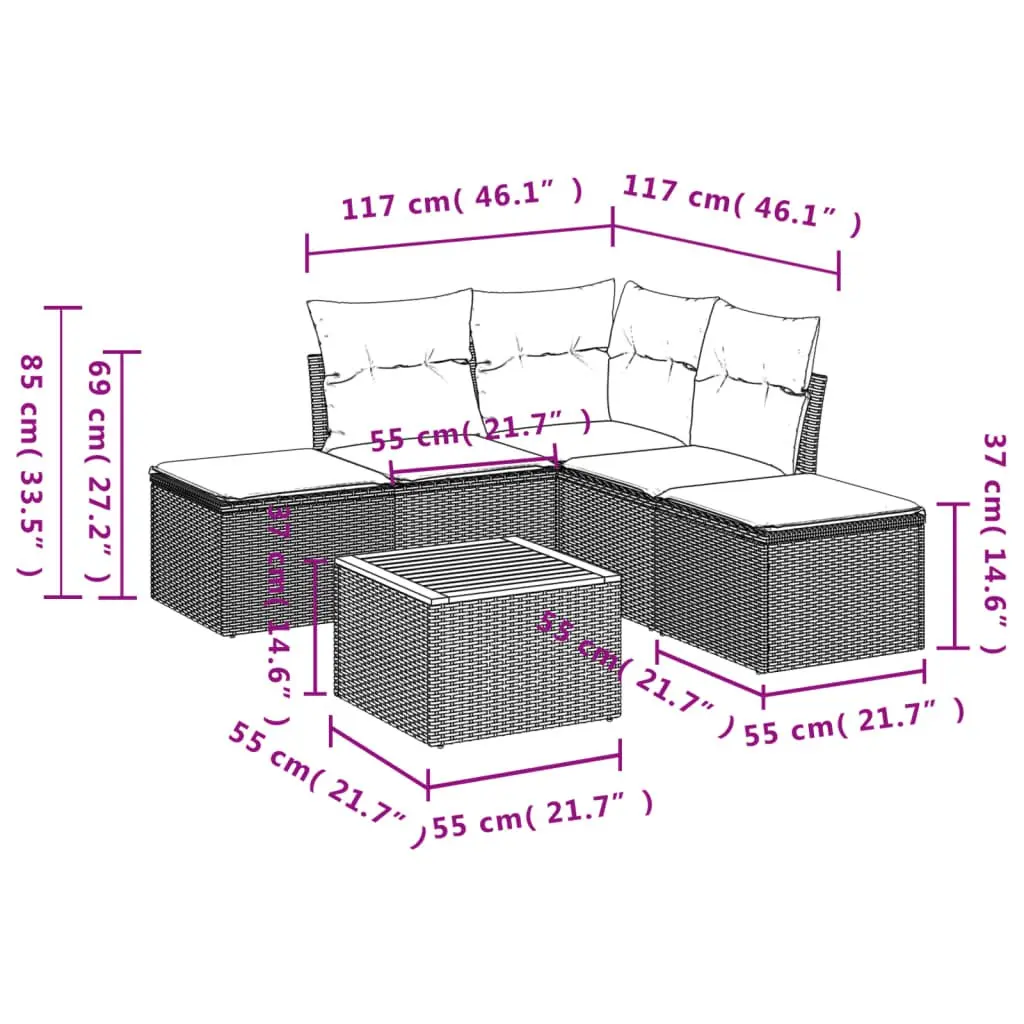 6-Piece Garden Sofa Set