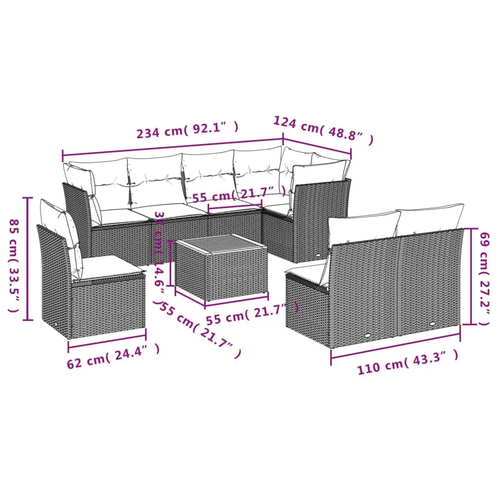 9-Piece Outdoor Sofa Set