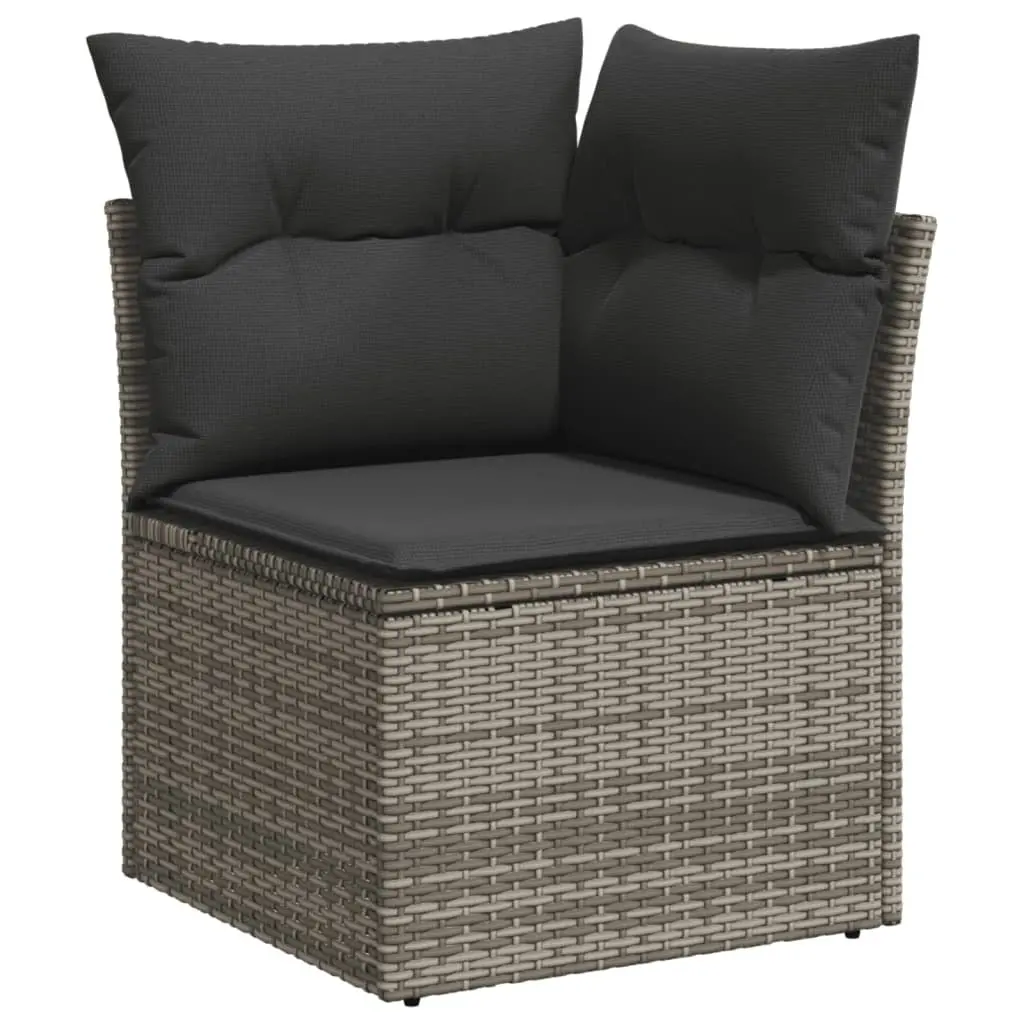 Garden Sofa Set 9 Piece Outdoor Patio Furniture Grey Poly Rattan Modular Lounge