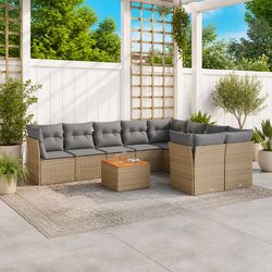 Friendly 10 Piece Outdoor Sofa Set with Cushions