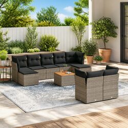 Friendly 10-Piece Grey Garden Sofa Set for You