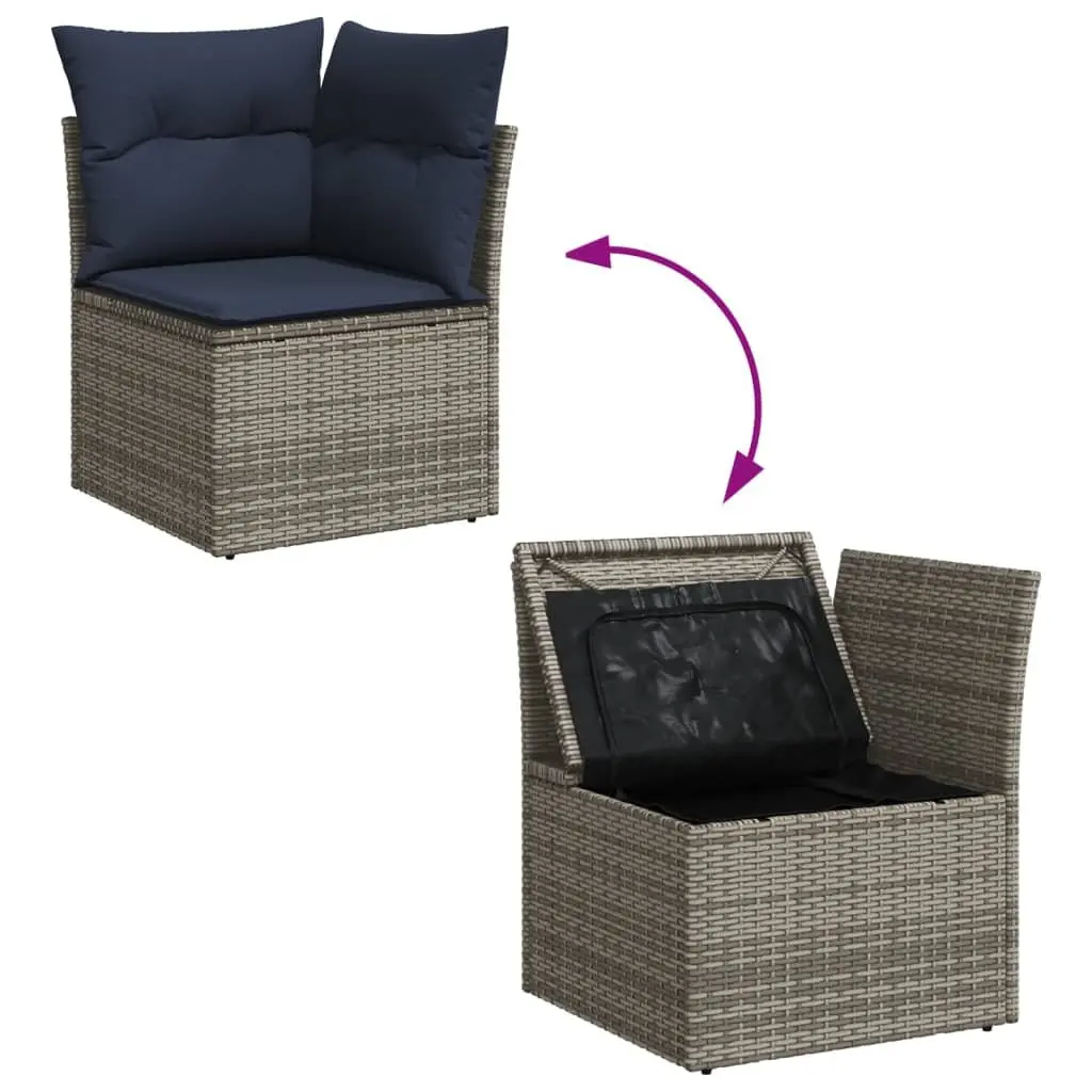 Garden Sofa Set 13 Piece Outdoor Furniture Grey Poly Rattan Patio Seating