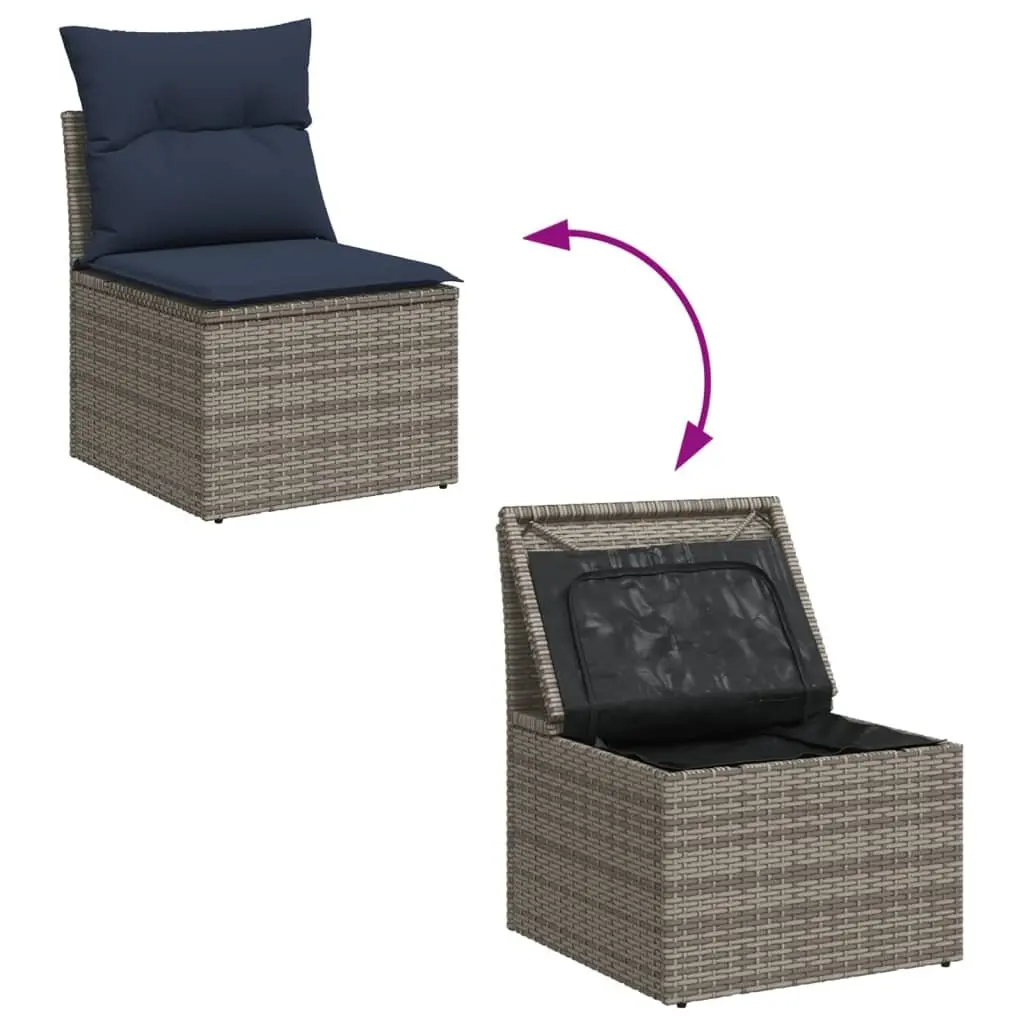 Garden Sofa Set 13 Piece Outdoor Furniture Grey Poly Rattan Patio Seating