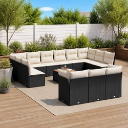 14-Piece Black Outdoor Sofa Set for Your Patio