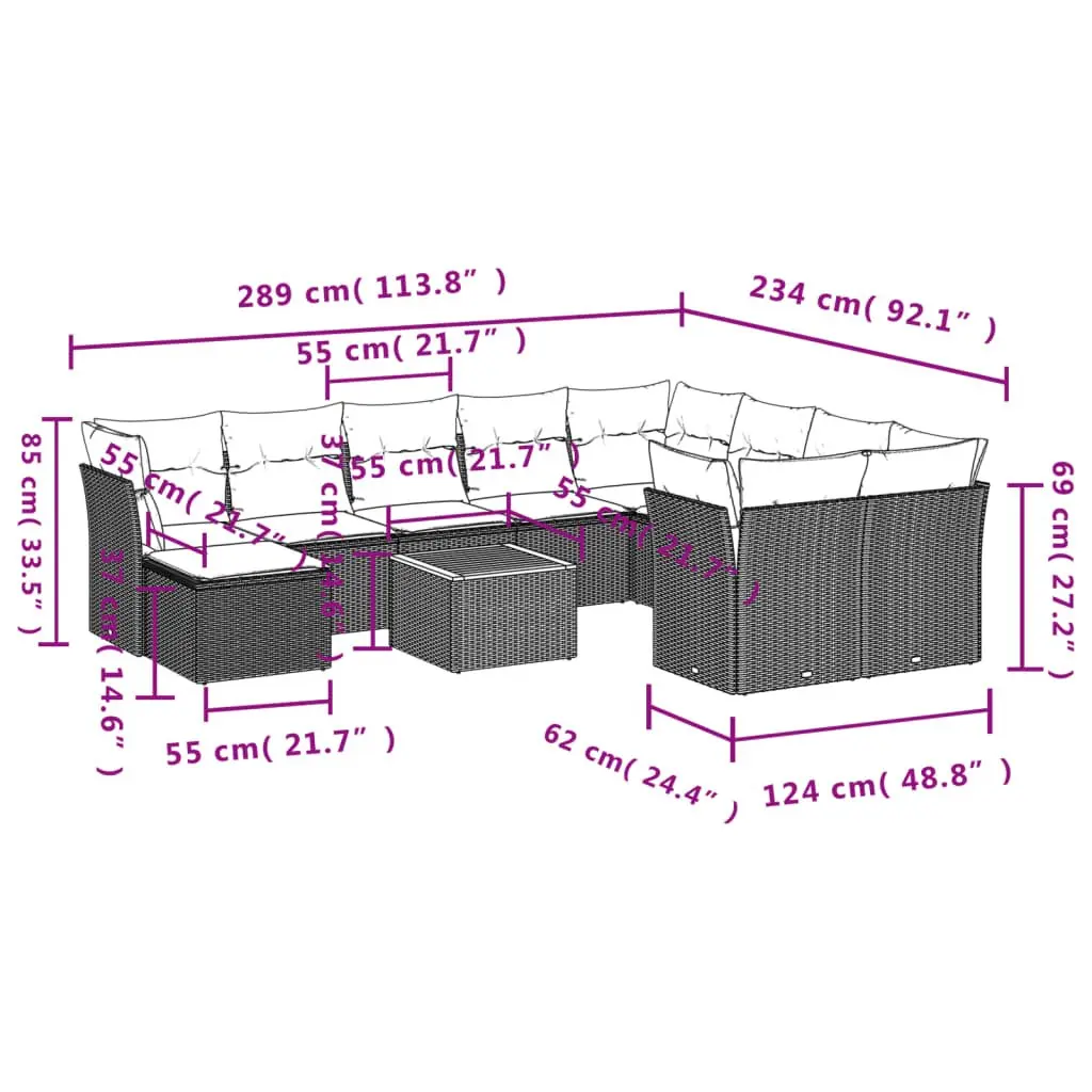 11 Piece Outdoor Sofa Set