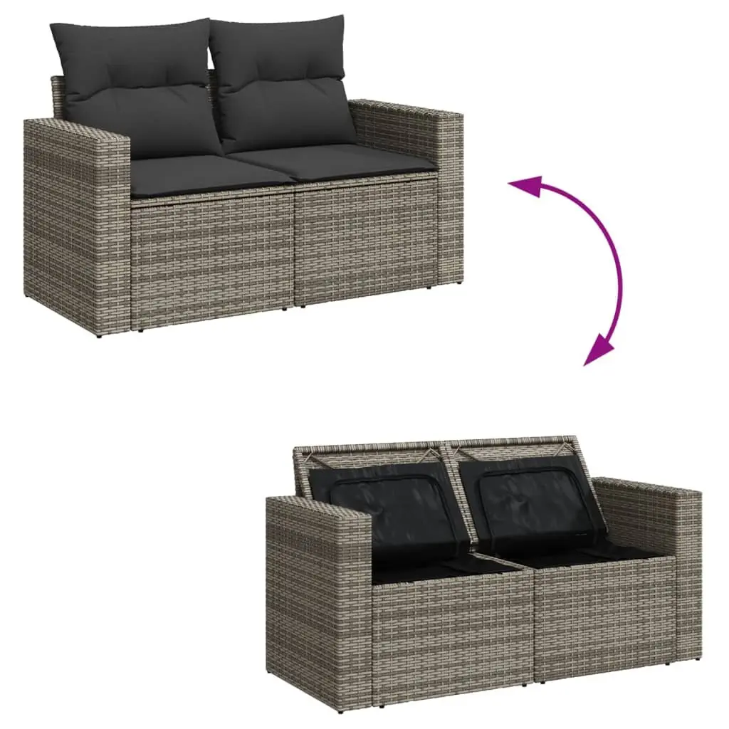 Garden Sofa Set 8 Piece Outdoor Furniture Patio Rattan Seating Grey Modular