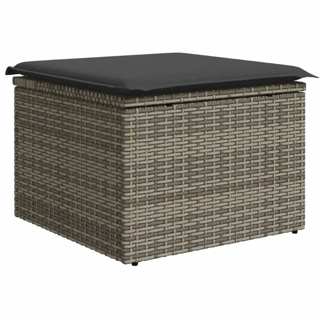 Garden Sofa Set 6 Piece Outdoor Furniture Grey Poly Rattan Modular Patio Lounge