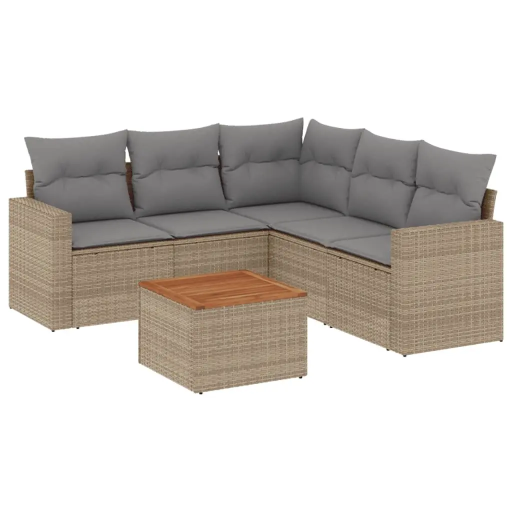 6-Piece Garden Sofa Set in Beige
