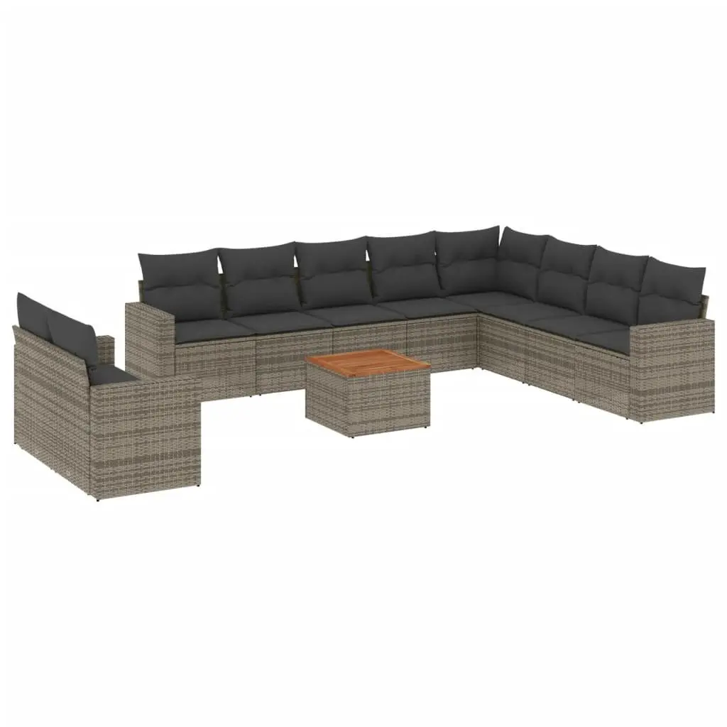 11 Piece Garden Sofa Set Outdoor Furniture Poly Rattan Grey Patio Lounge