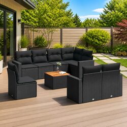 Friendly 9 Piece Garden Sofa Set with Modular Design