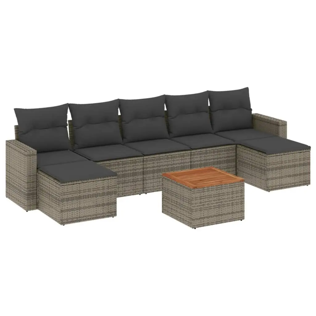 8 Piece Grey Garden Sofa Set