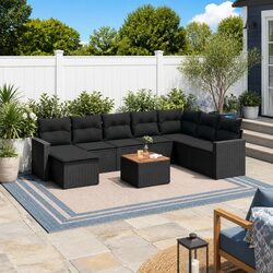 Relax with This 9 Piece Outdoor Garden Sofa Set