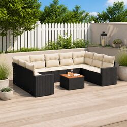 Friendly 10-Piece Modular Outdoor Sofa Set - Black