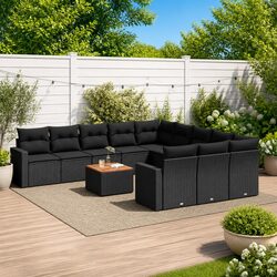 Your Stylish 12 Piece Black Garden Sofa Set Awaits