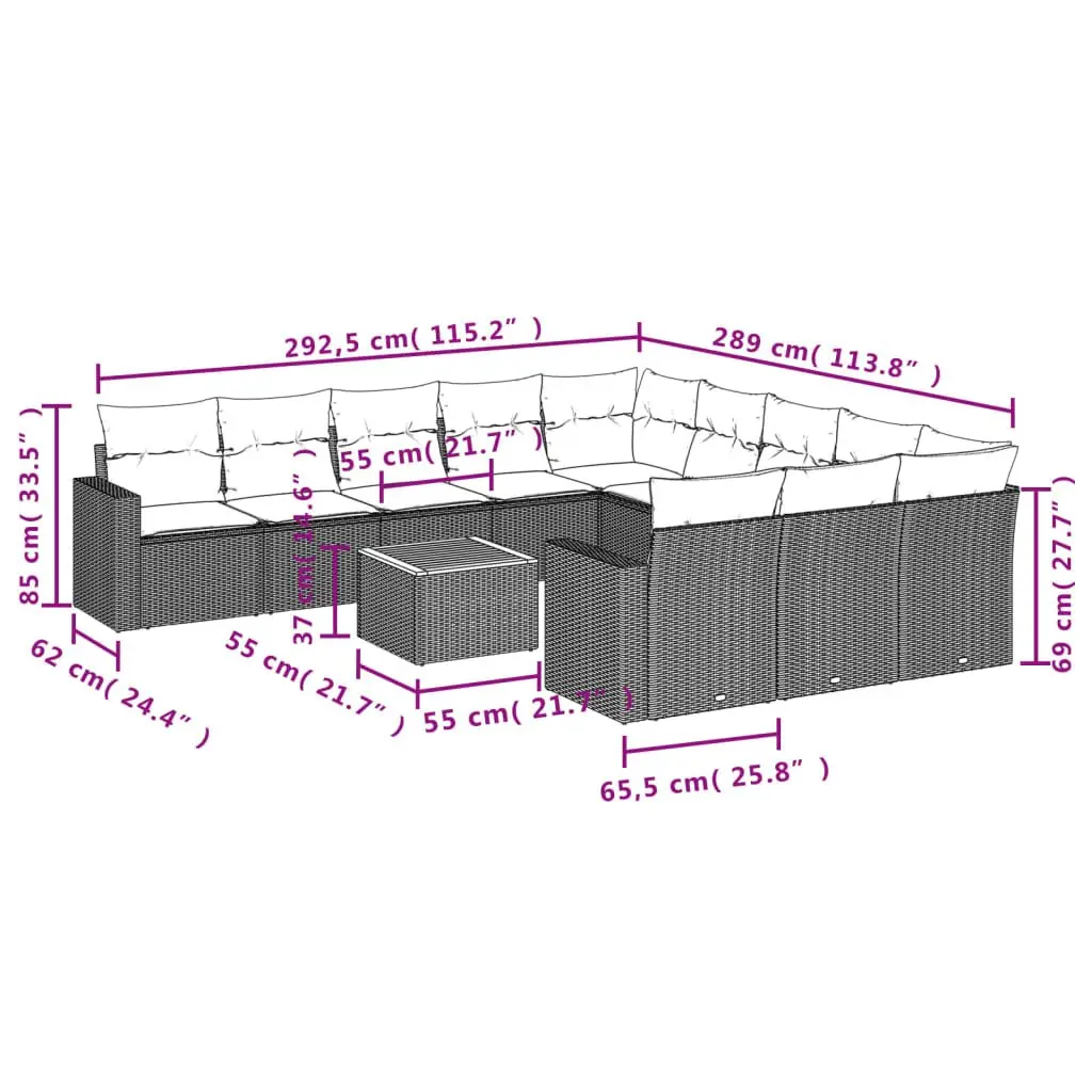 12-Piece Garden Sofa Set
