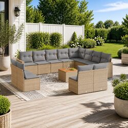 Friendly 13 Piece Garden Sofa Set for Relaxing Evenings