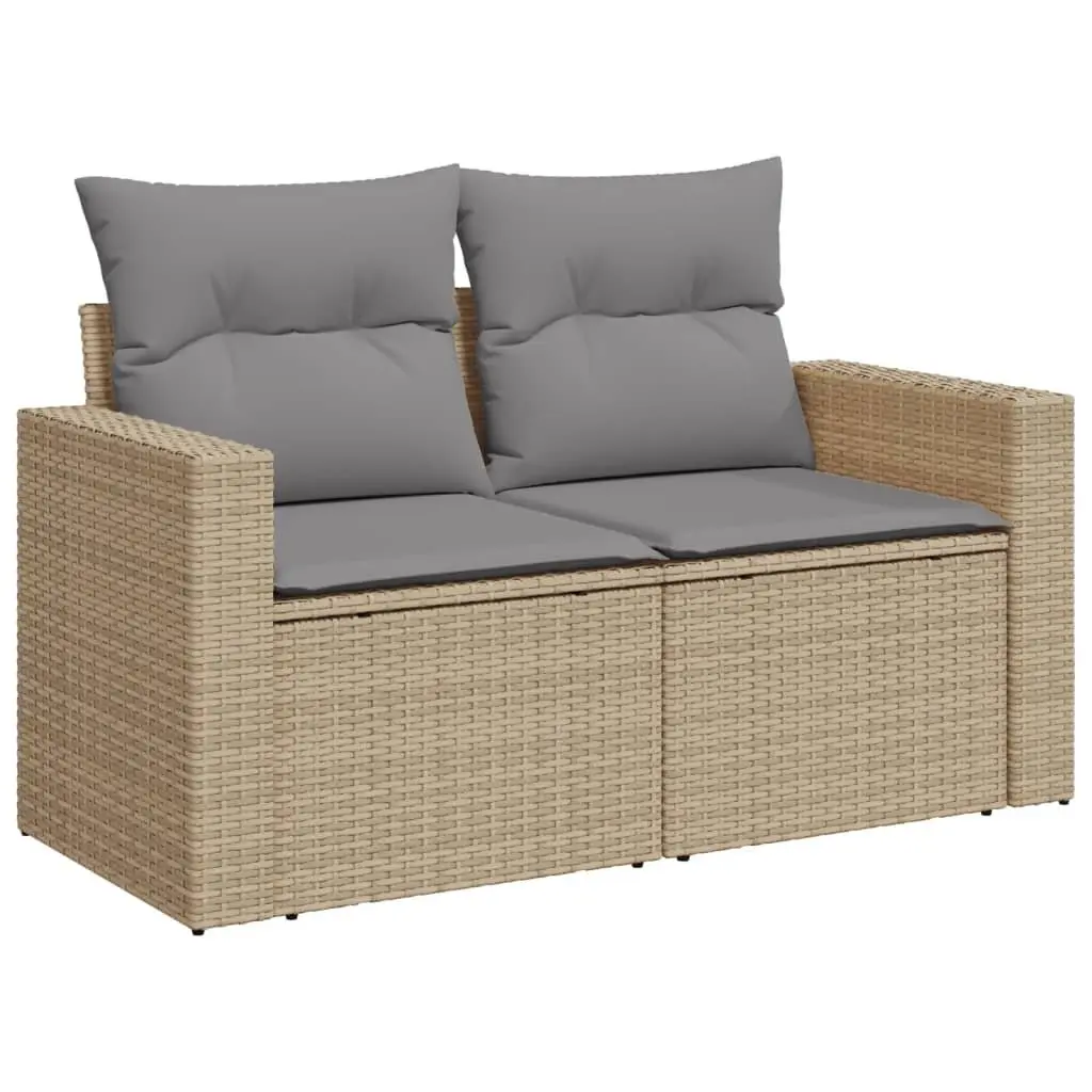 Garden Sofa Set 13 Piece Outdoor Furniture Beige Poly Rattan Patio Lounge