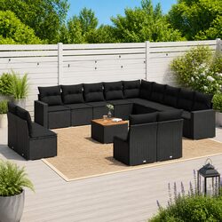 Outdoor Garden Sofa Set 14 Piece Modular Patio Furniture with Cushions Storage