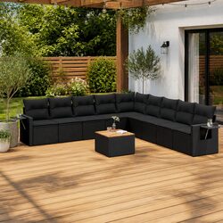 Enjoy the Outdoors with Our Black Poly Rattan Garden Sofa Set