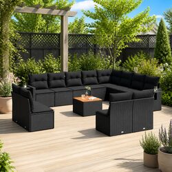 Your 13 Piece Black Modular Garden Sofa Set