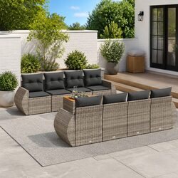 9-Piece Garden Sofa Set in Grey for Relaxing Outdoors