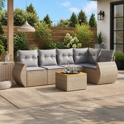 Friendly 6-Piece Outdoor Sofa Set in Beige for You