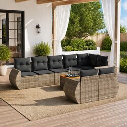 Friendly 9-Piece Modular Garden Sofa Set