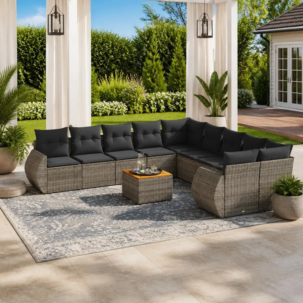11 Piece Garden Sofa Set in Grey