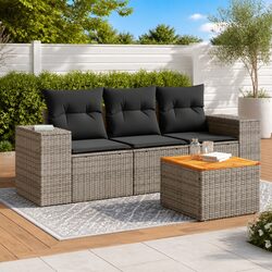 Friendly 4-Piece Modular Garden Sofa Set - Grey