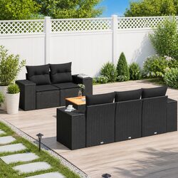 Join Friends Outdoors with a 6-Piece Black Garden Sofa Set