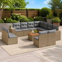 Beige 12-Piece Outdoor Sofa Set: Your Ideal Relaxation Space