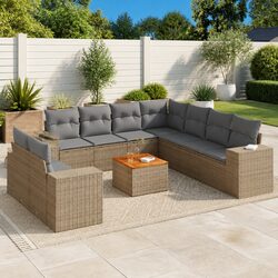 Enjoy Your Outdoor Space with a 10-Piece Beige Sofa Set