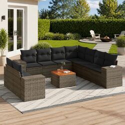 Your Ideal 10-Piece Modular Garden Sofa Set in Grey