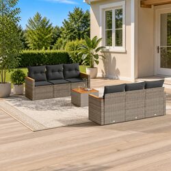 Elegant Grey 7-Piece Garden Sofa Set for Relaxation