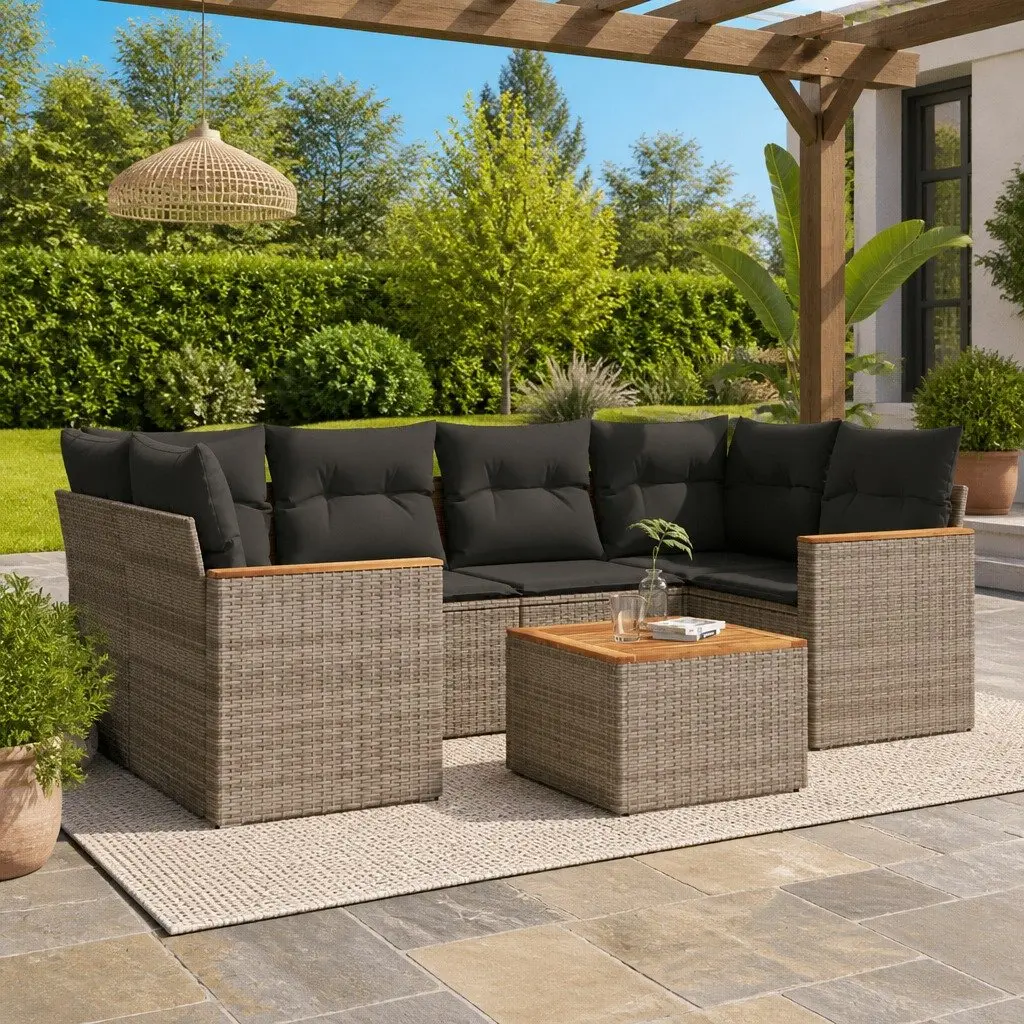 7-Piece Grey Sofa Set