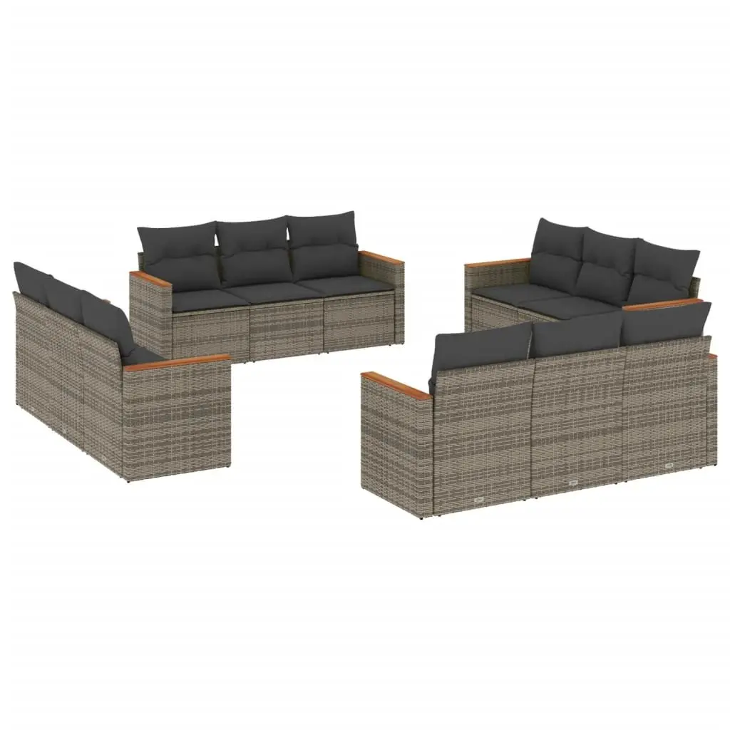 Garden Sofa Set 12 Piece Outdoor Furniture Patio Grey Modular Rattan Seating