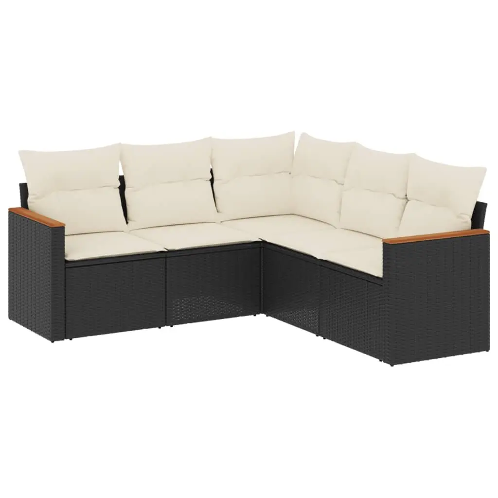 Garden Sofa Set 5 Piece Outdoor Furniture Patio Poly Rattan Modular Sectional