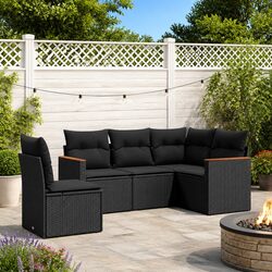 Find Comfort in This 5 Piece Garden Sofa Set with Storage