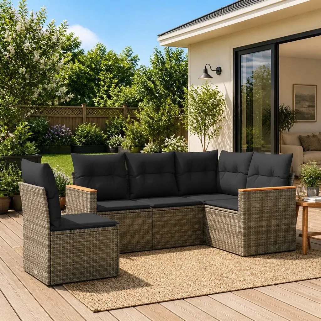 Garden Sofa Set 5 Piece Outdoor Furniture Patio Lounge Seating with Cushions