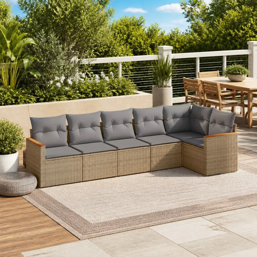 6 Piece Garden Sofa Set