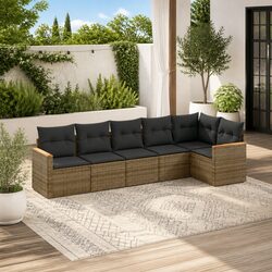 Friendly 6-Piece Modular Garden Sofa Set in Grey