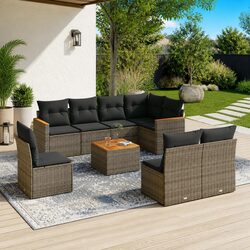 Comfortable 9-Piece Modular Garden Sofa Set