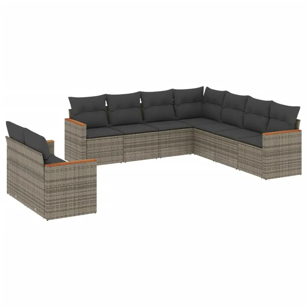 9 Piece Outdoor Sofa Set with Cushions