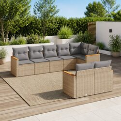 Friendly 8 Piece Modular Garden Sofa Set in Beige