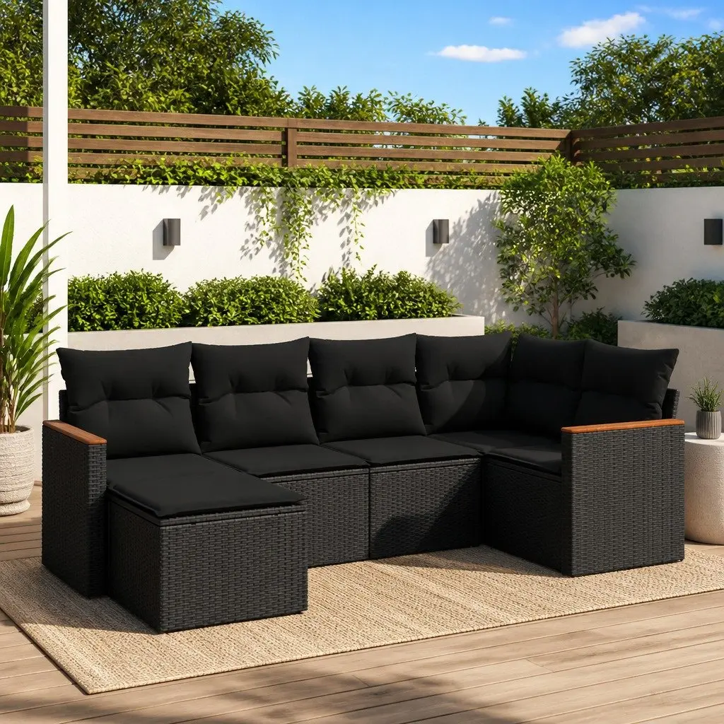 6-Piece Garden Sofa Set with Cushions