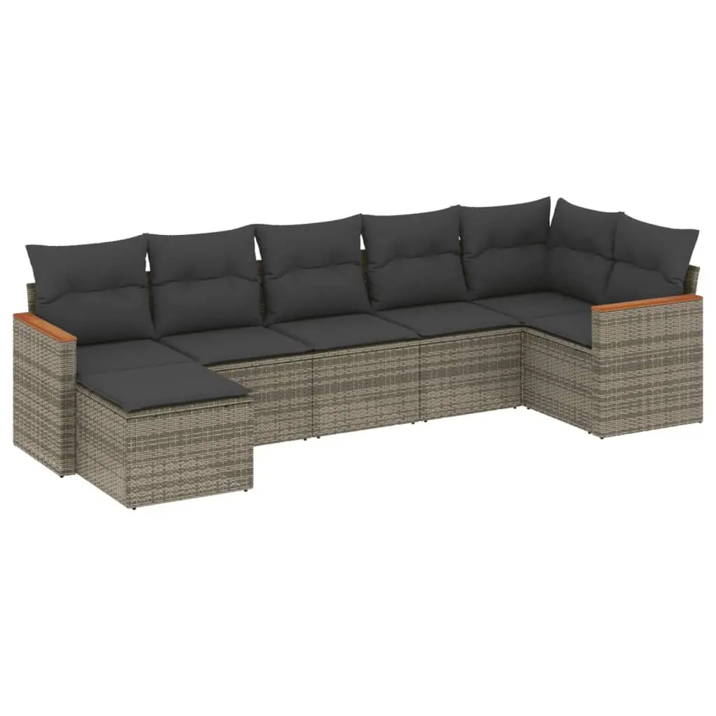 Garden Sofa Set 7 Piece Outdoor Furniture Patio Lounge Grey Modular Rattan